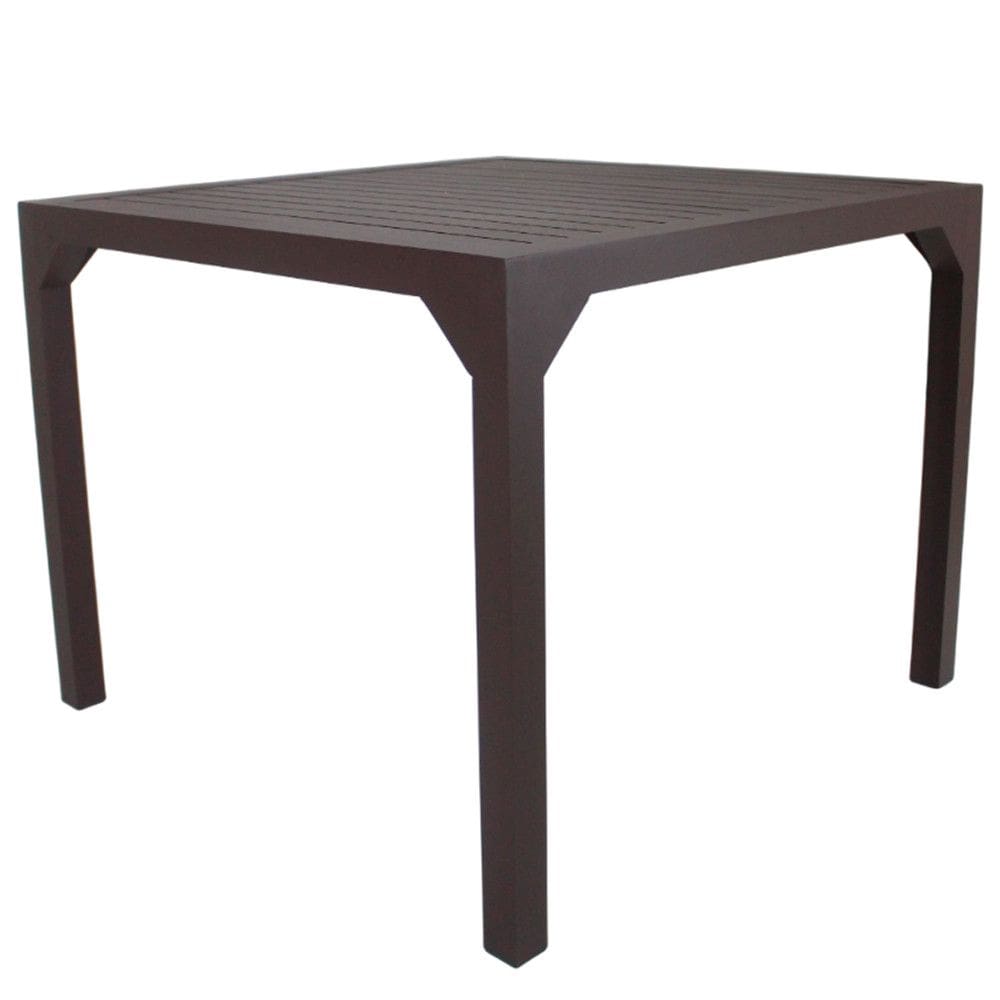 Mesa Quadrada Haiti 100cm Tampo Ripado em Alumínio Cozinha Edícula Trama