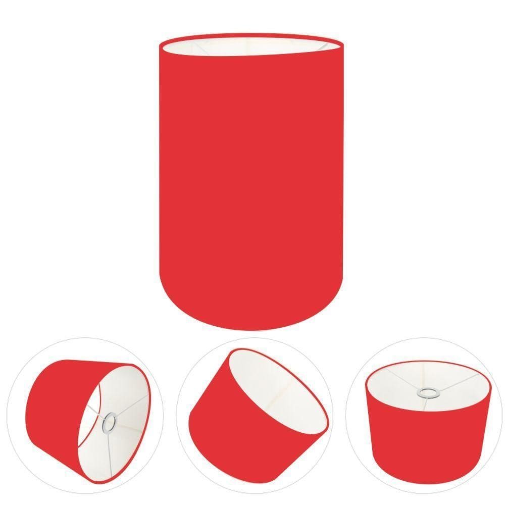 Cúpula Abajur Cilíndrica Cp-7004 ø15x25cm Vermelho