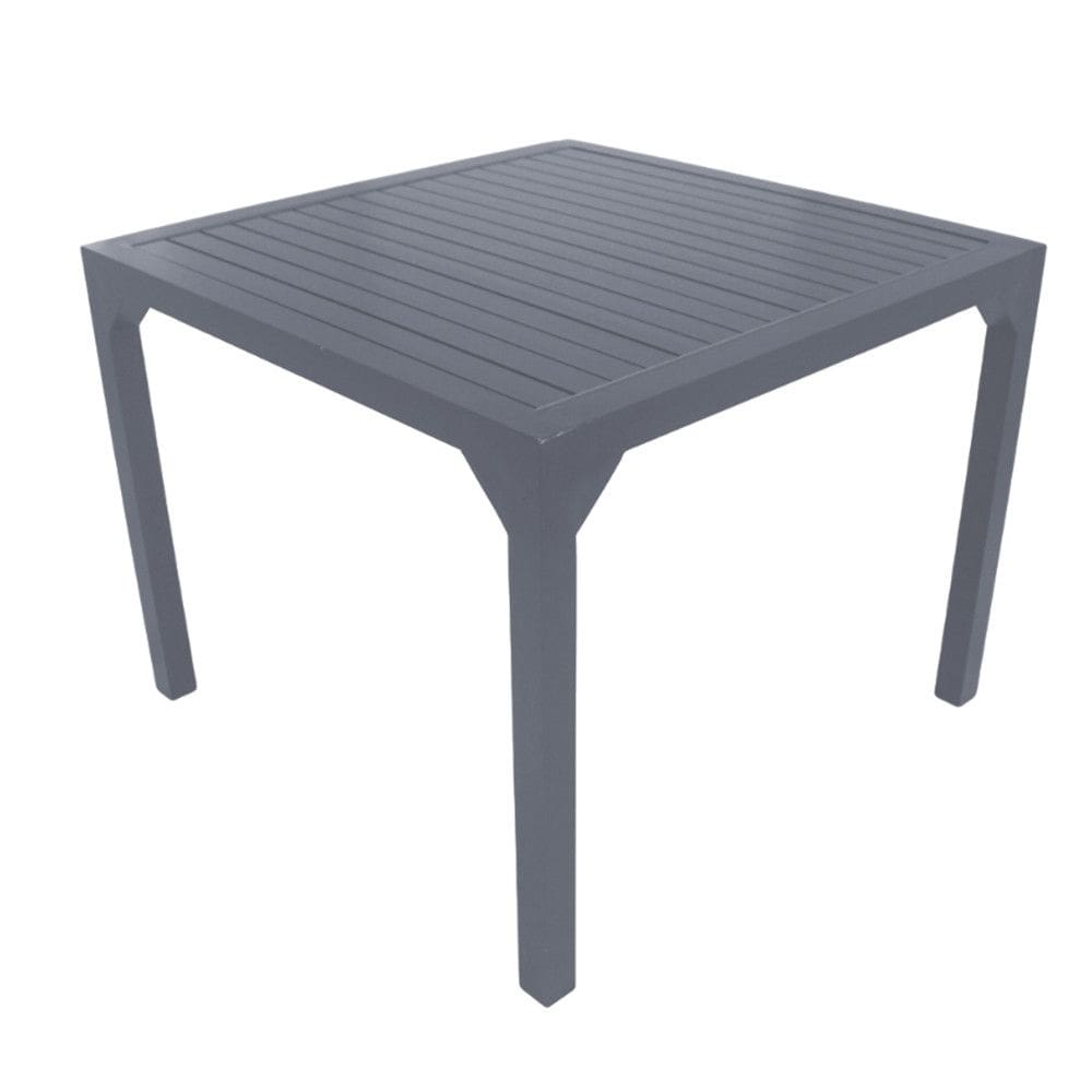 Mesa Quadrada Haiti 80cm Tampo Ripado em Alumínio Cozinha Edícula Trama