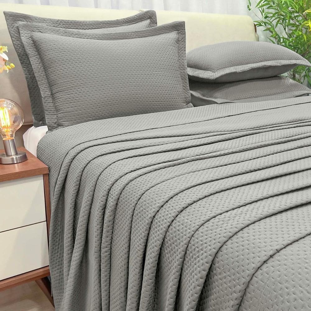 Conjunto Casal King Size Seline 200 Fios Bordado Toque Super