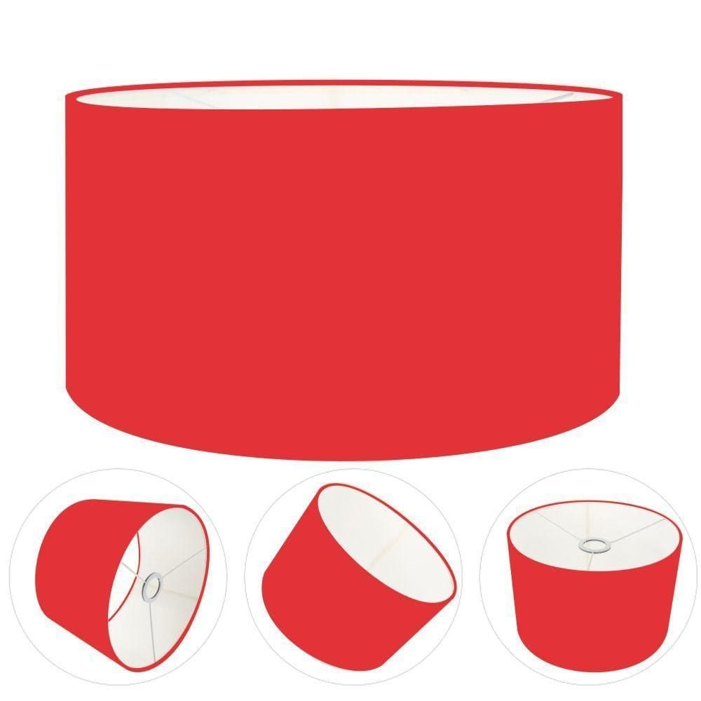Cúpula Abajur Cilíndrica Cp-7024 ø50x25cm Vermelho