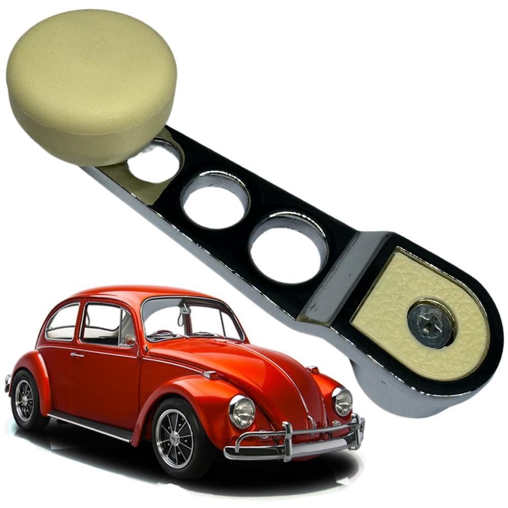 Manivela Reguladora Vidro Esportiva Fusca Cromada E Marfim