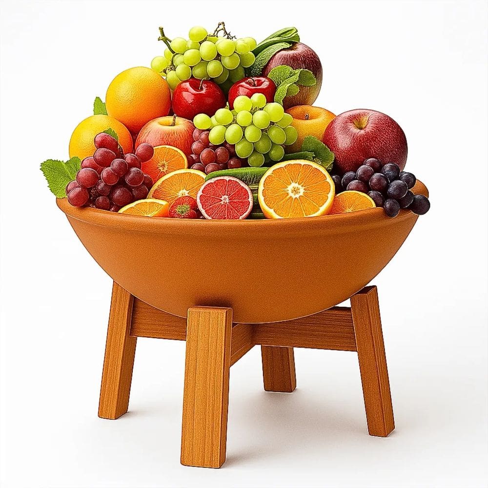 Fruteira De Mesa Porta Fruta Cesto Organizador Bacia Barro