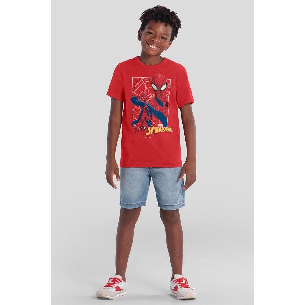 Camiseta infantil menino do Homem-Aranha Brandili