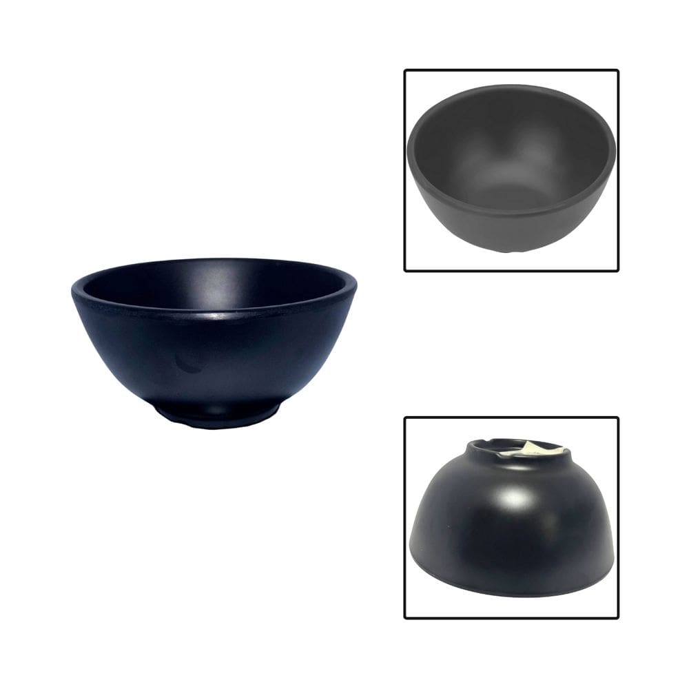 Tigela Bowl Aprox 300ml Melamina Preta Cumbuca Caldo Sopa