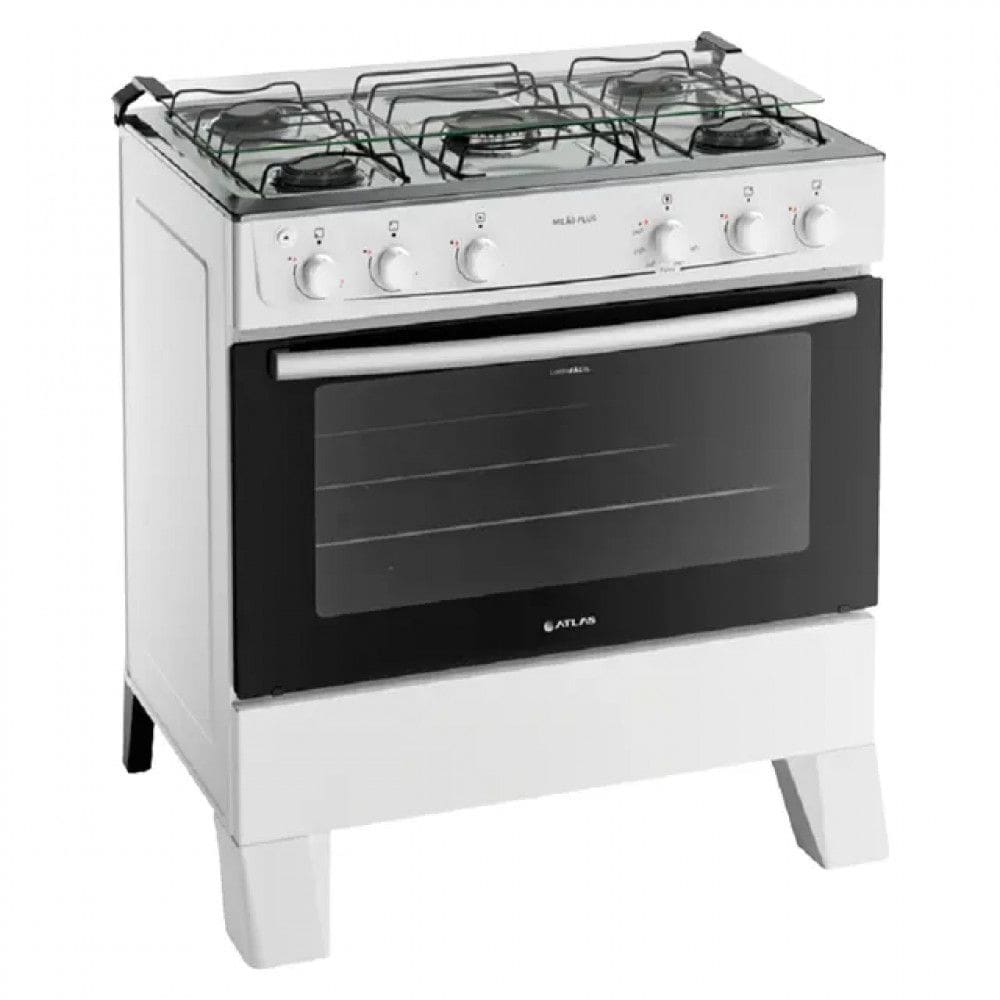 Fogão Milão Bivolt Plus 5 Bocas Automático Mesa de Inox Atlas