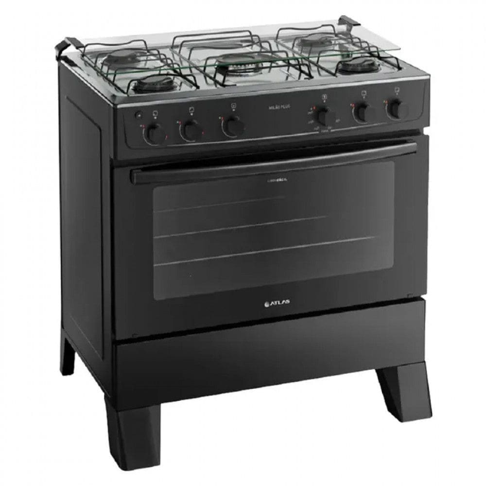 Fogão Milão Bivolt Plus 5 Bocas Automático Mesa de Inox Atlas