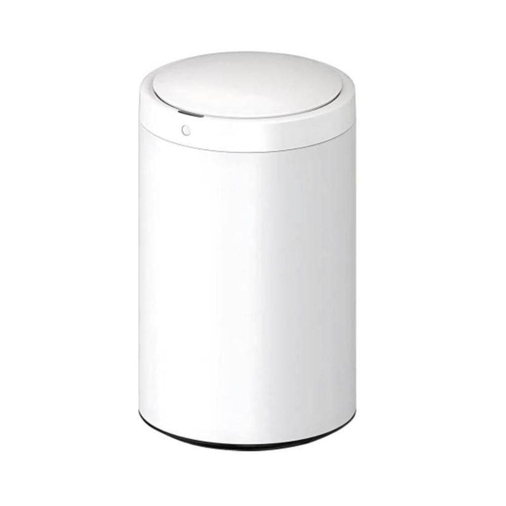 Lixeira Automática Redonda Inox Branco 40 Litros Com Sensor