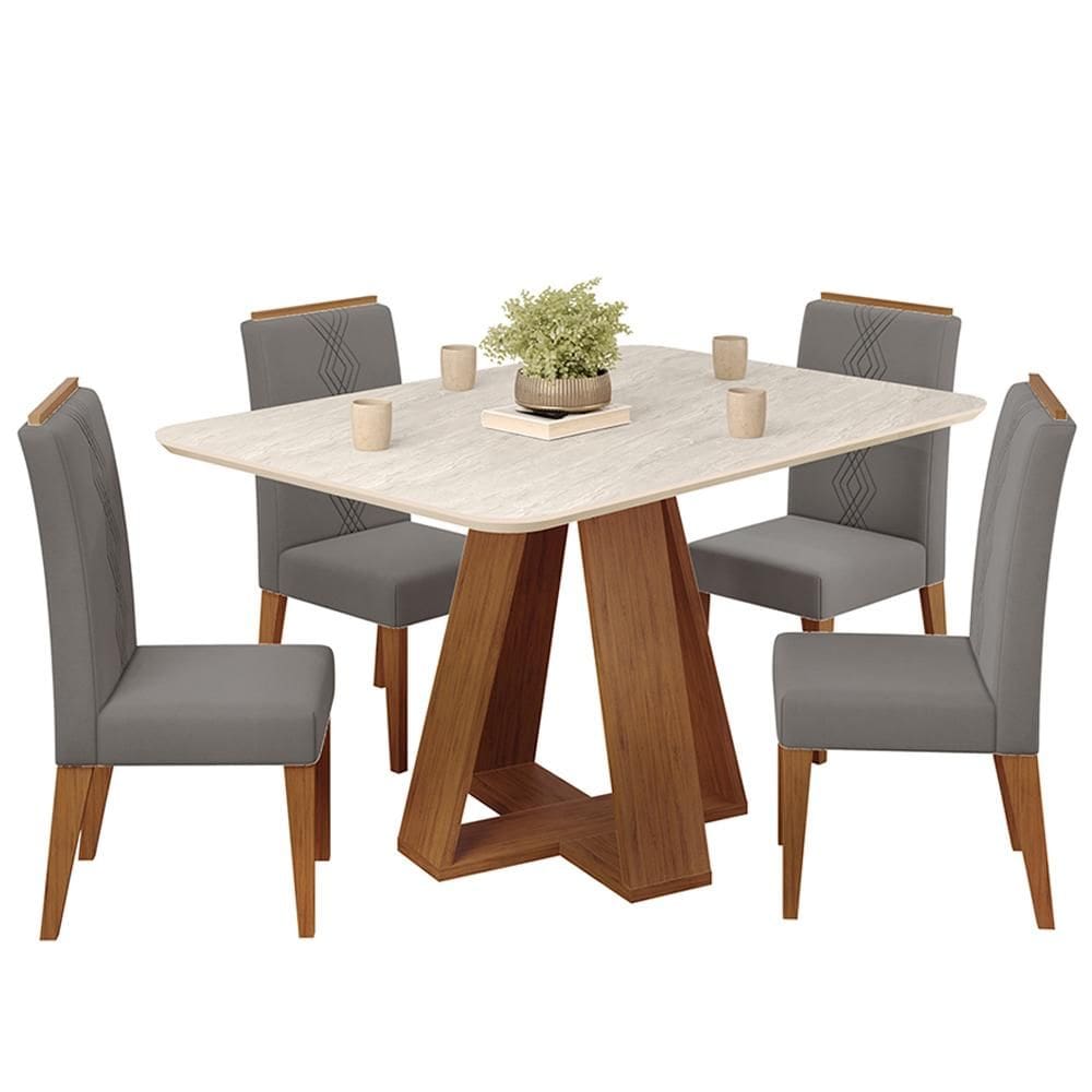 Mesa De Jantar Kiara E 4 Cadeiras Yasmin DJ MOVEIS