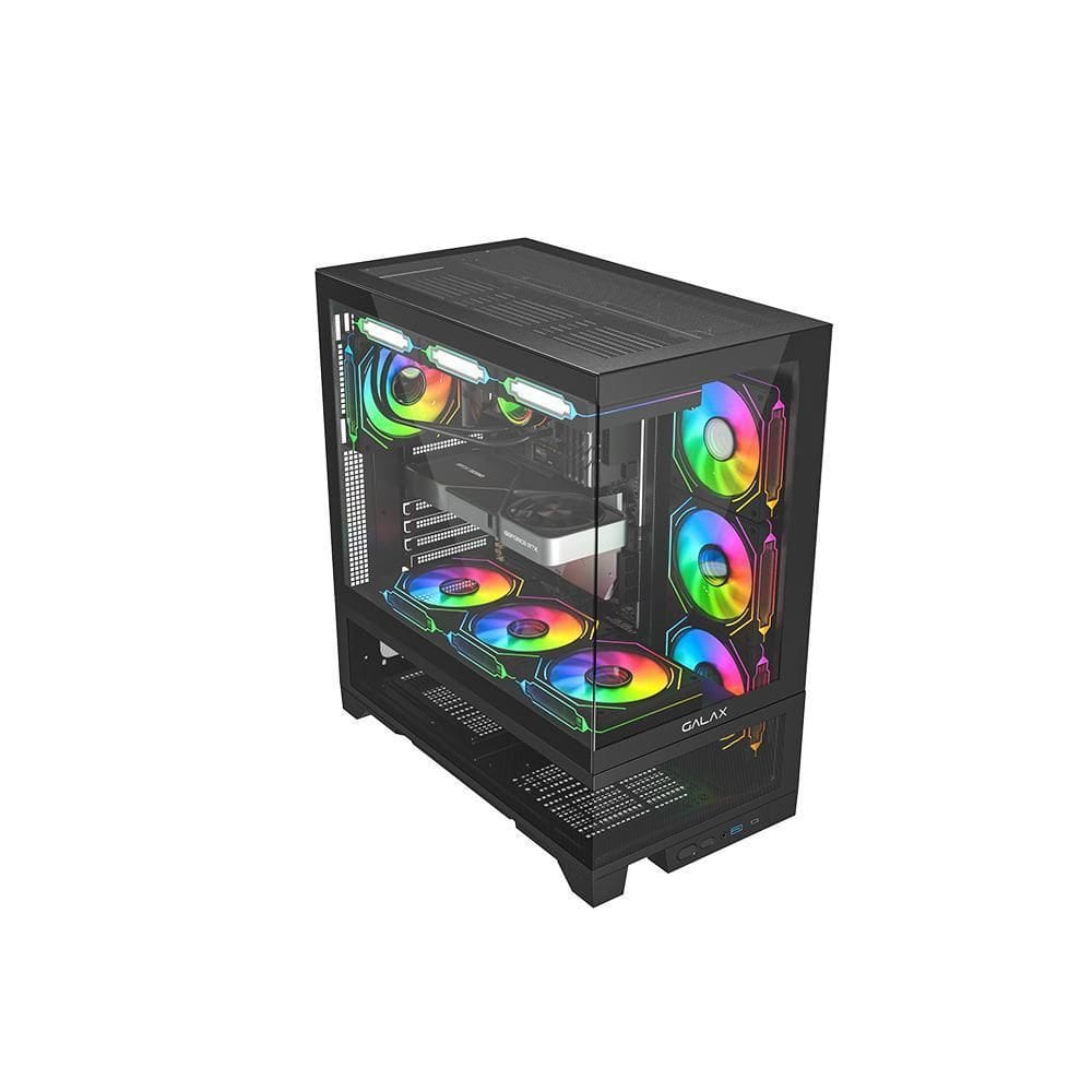 Gabinete Galax Centaurus Black Atx Frontal Vidro Sem Fan