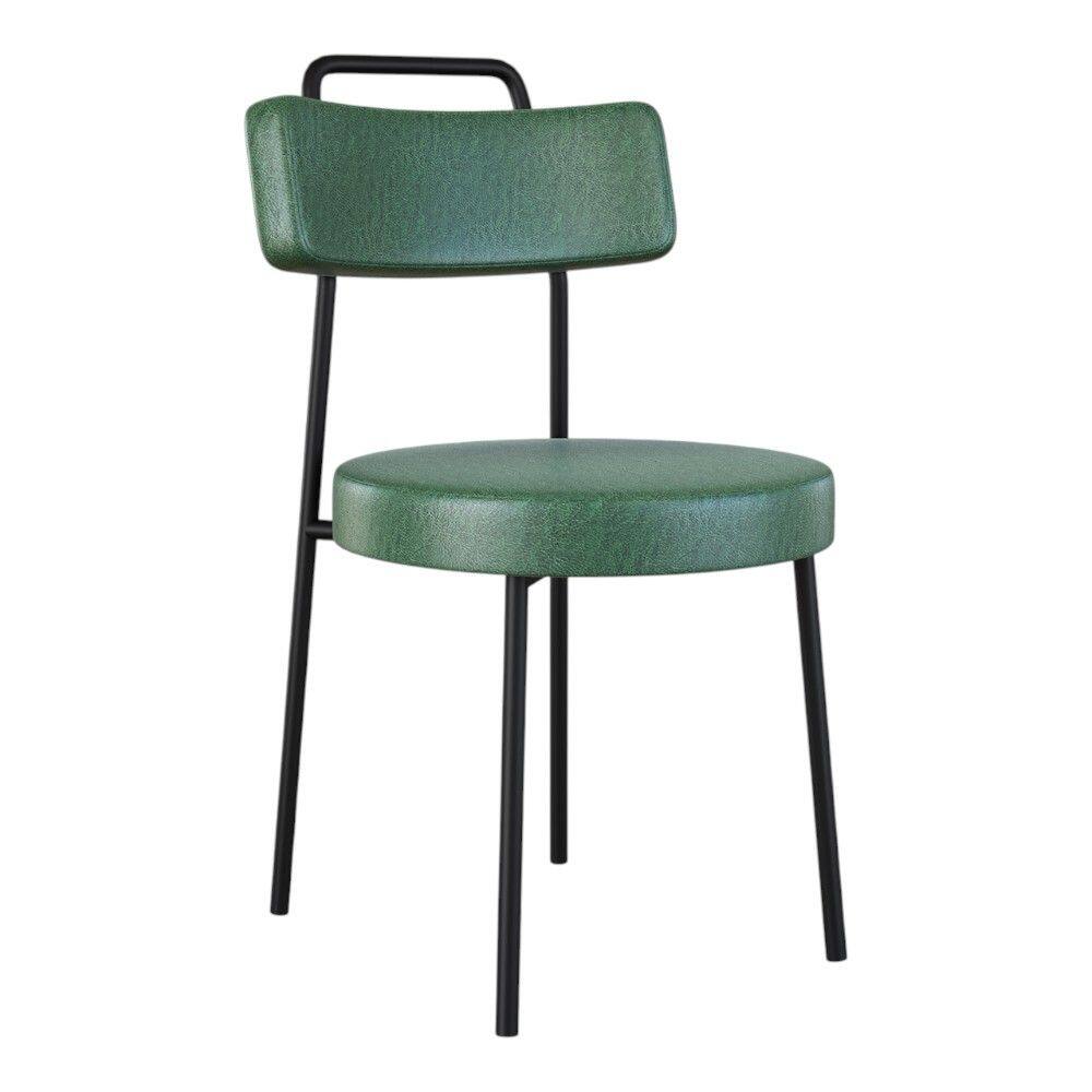 Cadeira Sala de Jantar Kobe Estofada com Encosto Couríssimo Verde - Desk Design