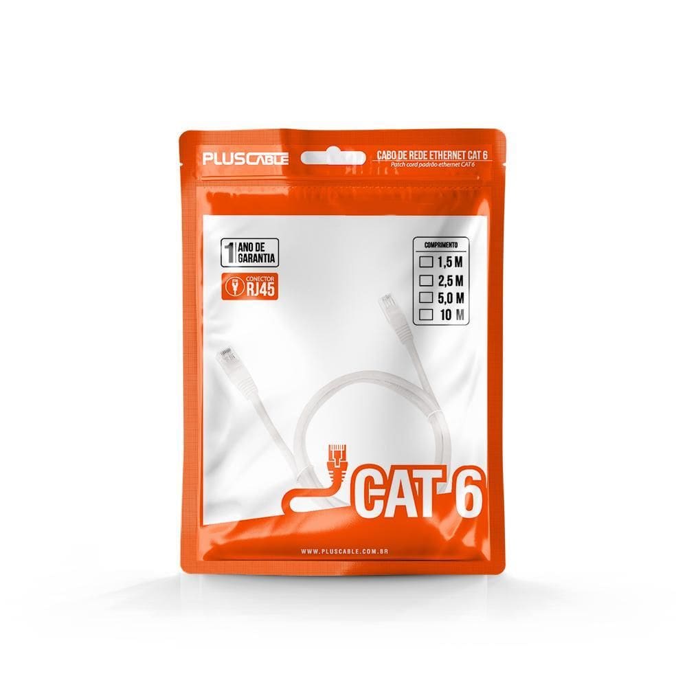 Cabo De Rede Cat6 5M Branco Pc-Eth6U50Wh