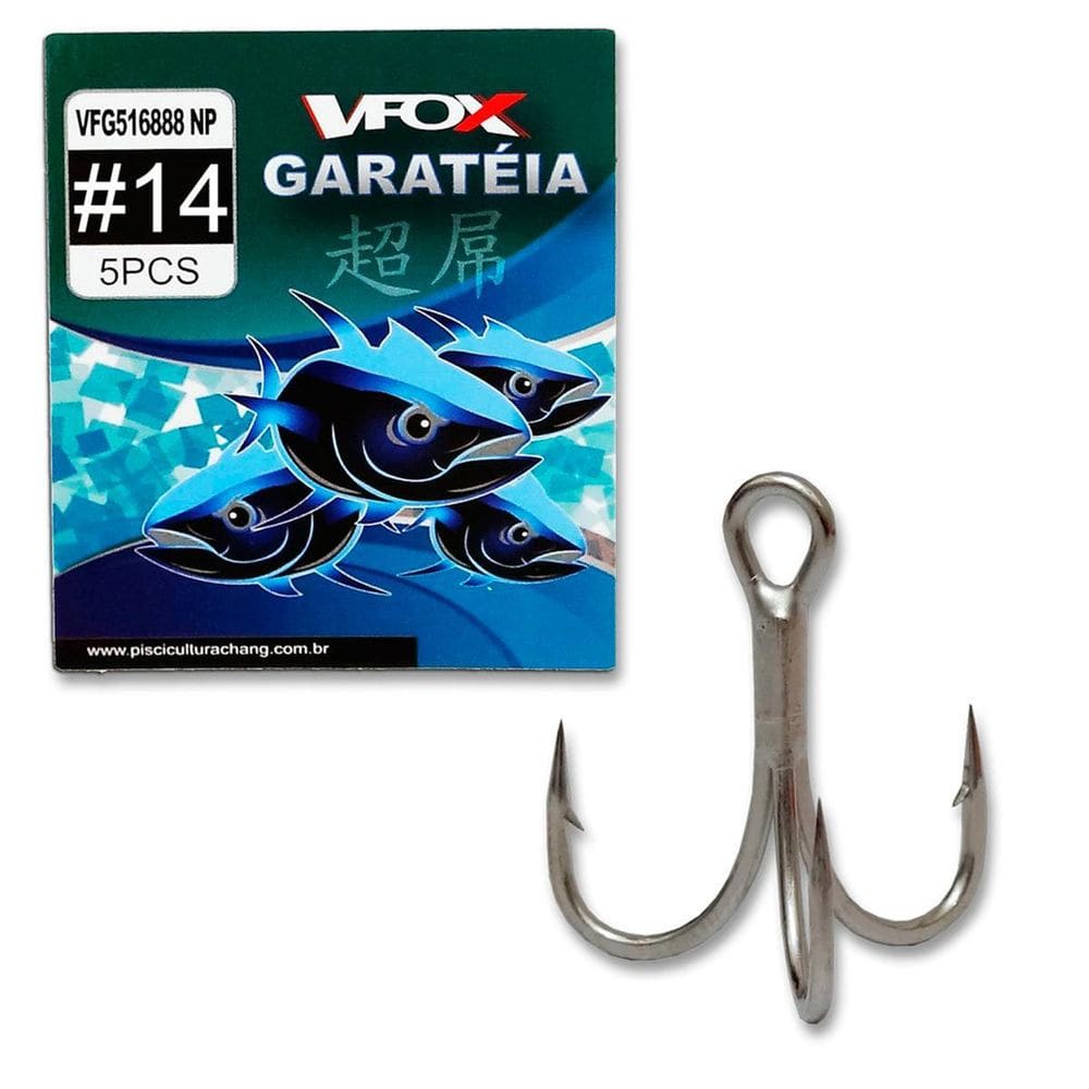 Garatéia Pesca Anzol Triplo V-Fox Vfg-516888 5 Anzóis Aço