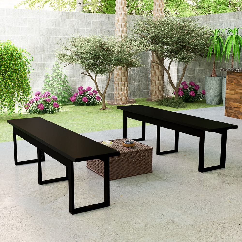 Conjunto de Banco Estilo Industrial Com Base De Ferro Decorativo Jardim