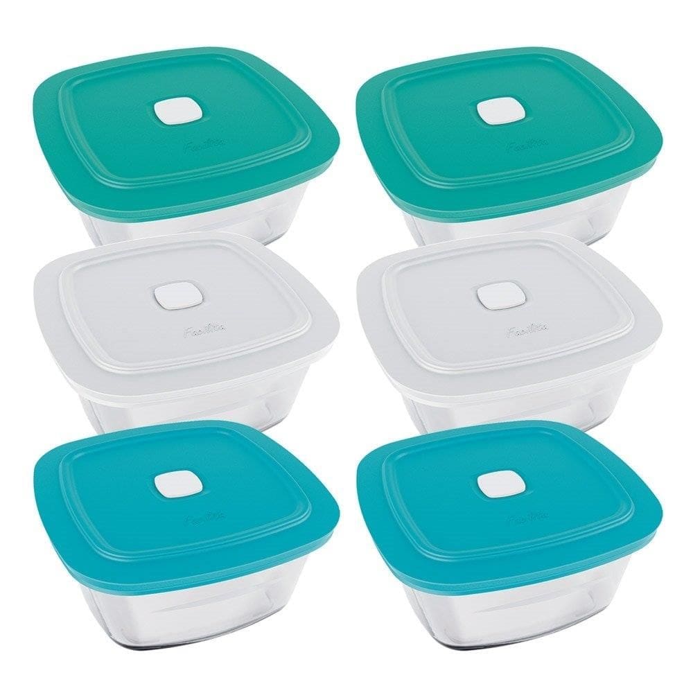 Tigela Marinex Facilita VAP 2L com Tampa - Embalagem com 6 Peças