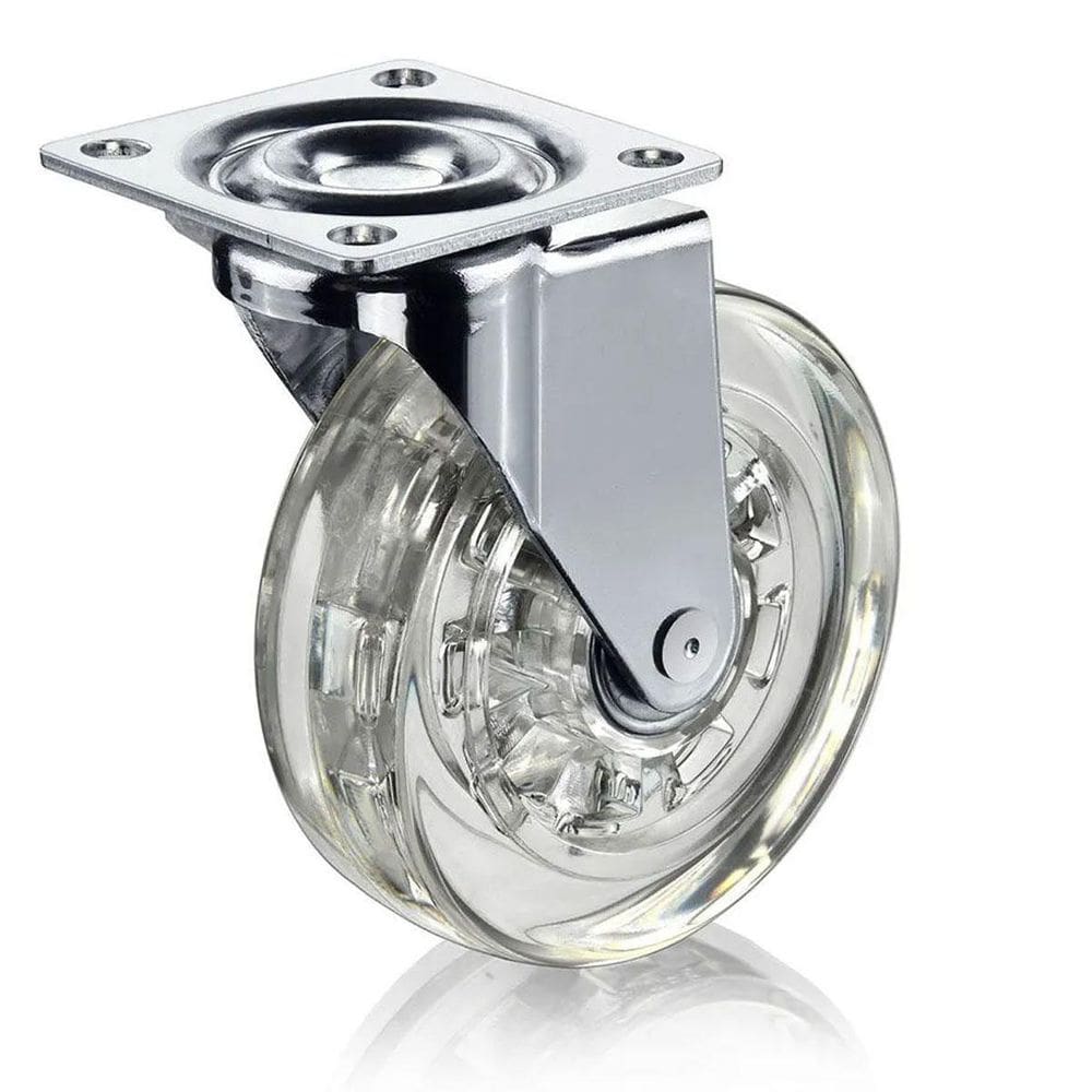 Rodízio De Silicone 75Mm Gel Transparente Base Giratória Xf