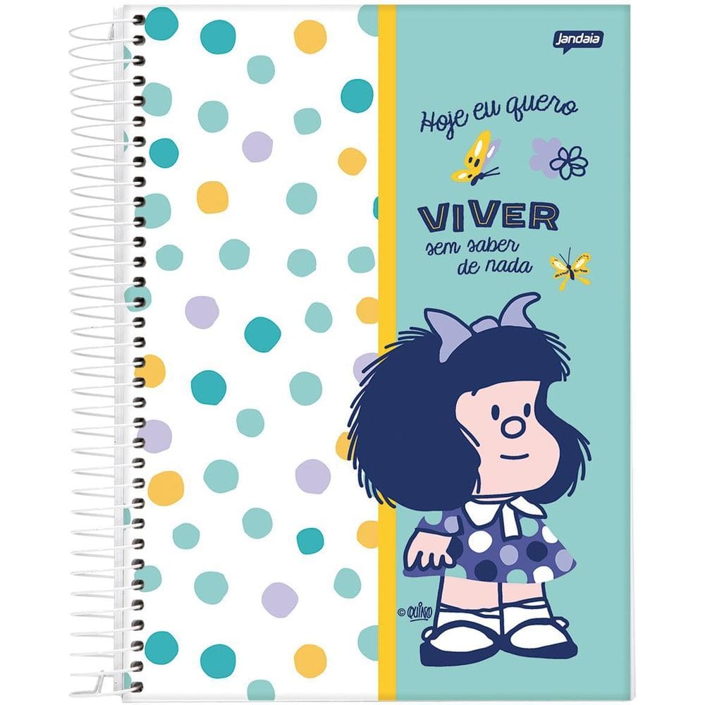 Caderno Espiral Universitário 10 Matérias Mafalda Escolar
