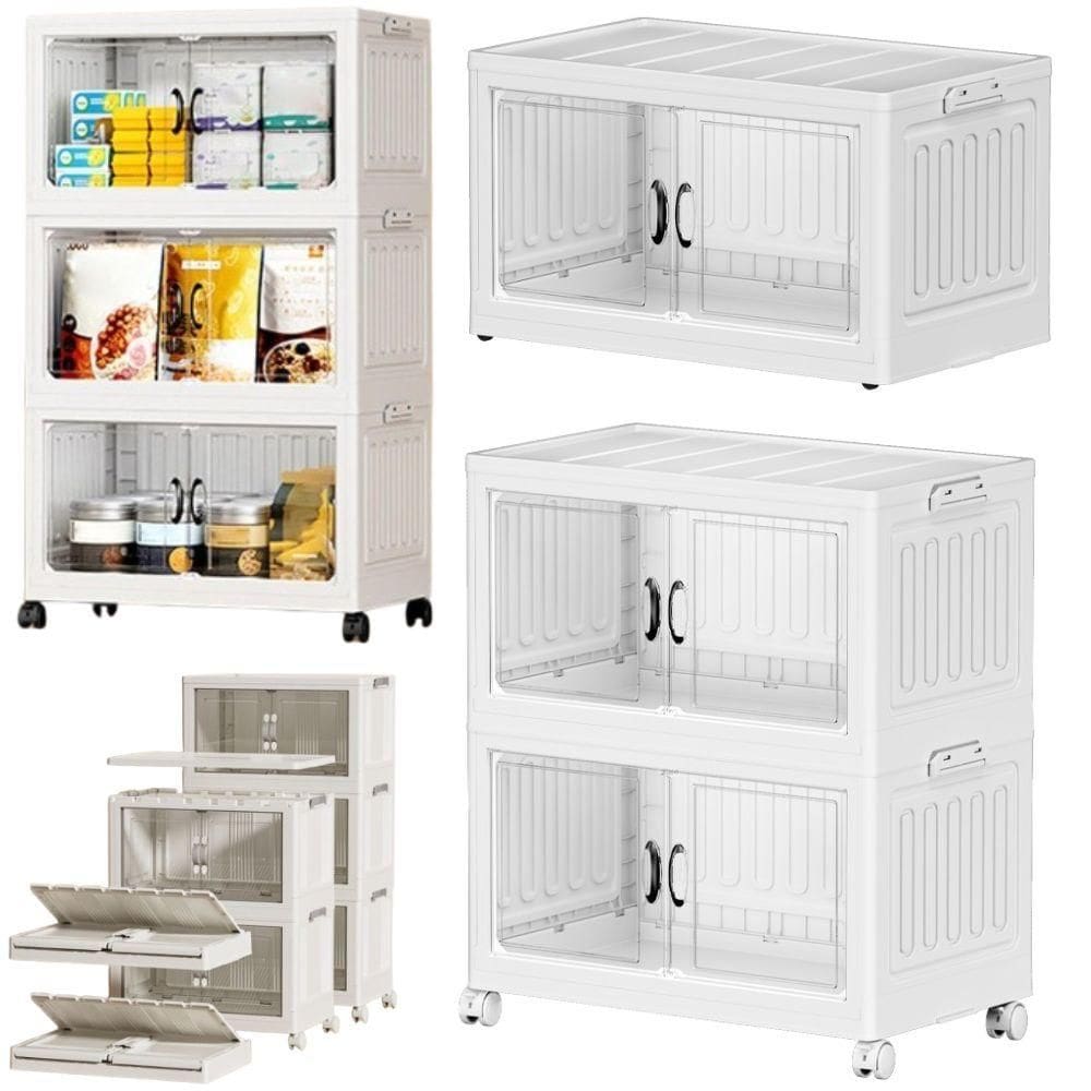 Armario 6 Portas 3 Andares Dobravel Organizador Brinquedos Carrinho Lavanderia Multiuso Caixa Armarzenamento Guarda Roup