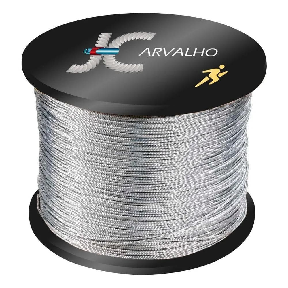 5X 100Mts Cabo Aço Revestido Pvc Cristal Acad Fit 1/8X4,8Mm