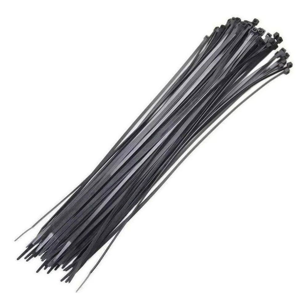 10X Kit 100 Abracadeiras Nylon 5Mm X 400Mm Preta