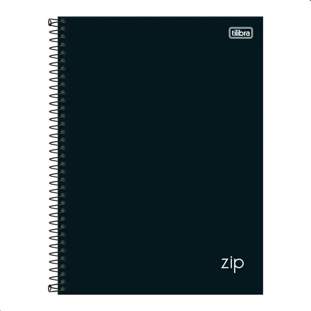 10X Caderno Universitário 10 Matérias Zip Preto Tilibra