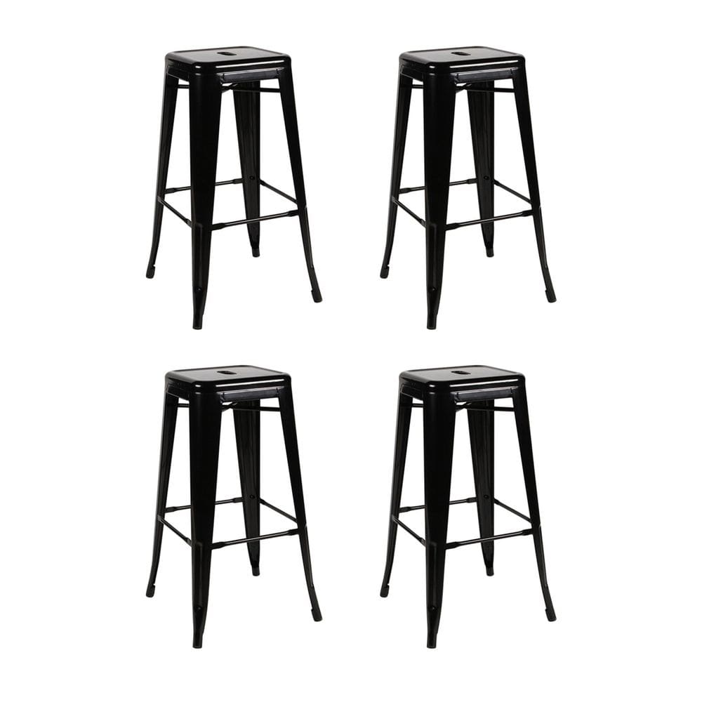 Kit 4 Banquetas Altas Tolix Espresso Móveis Preto