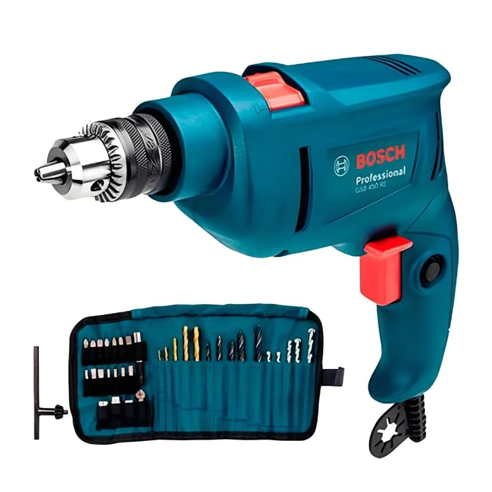 Furadeira de Impacto GSB 450 RE 3/8”” + Jogo de Brocas e Bits X-Line com 30 Peças - BOSCH