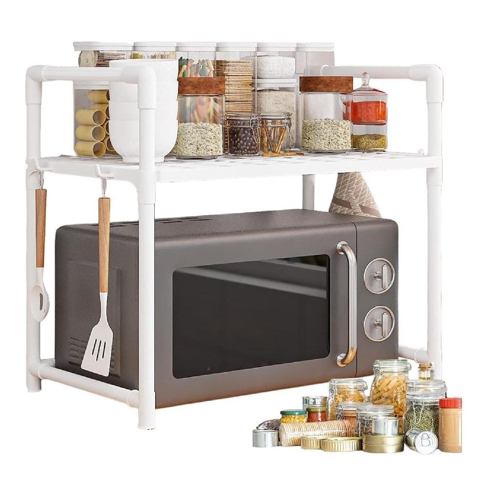 Rack Organizador Cozinha Suporte Microondas Portatil Prateleira Porta Temperos Estante Desmontavel Organiza Armario Banc