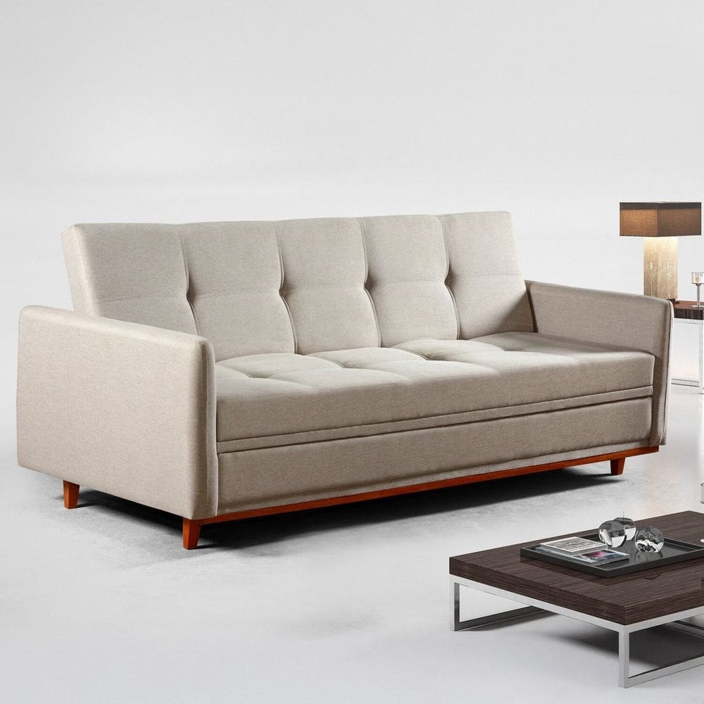 Sofá Cama Baú 210cm Íris Bege