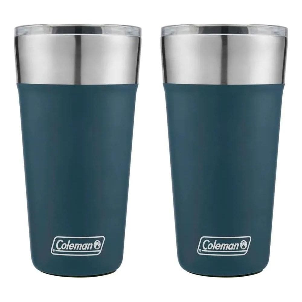 10X Kit 2 Copo Térmico Com Tampa 600Ml Azul Slate - Coleman