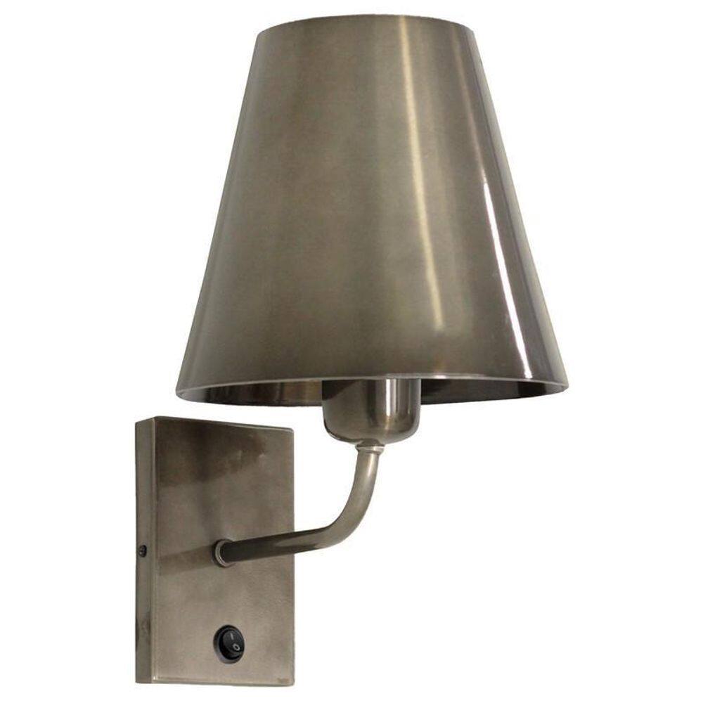 Arandela Luminária De Parede Cúpula Metal Interruptor Bronze