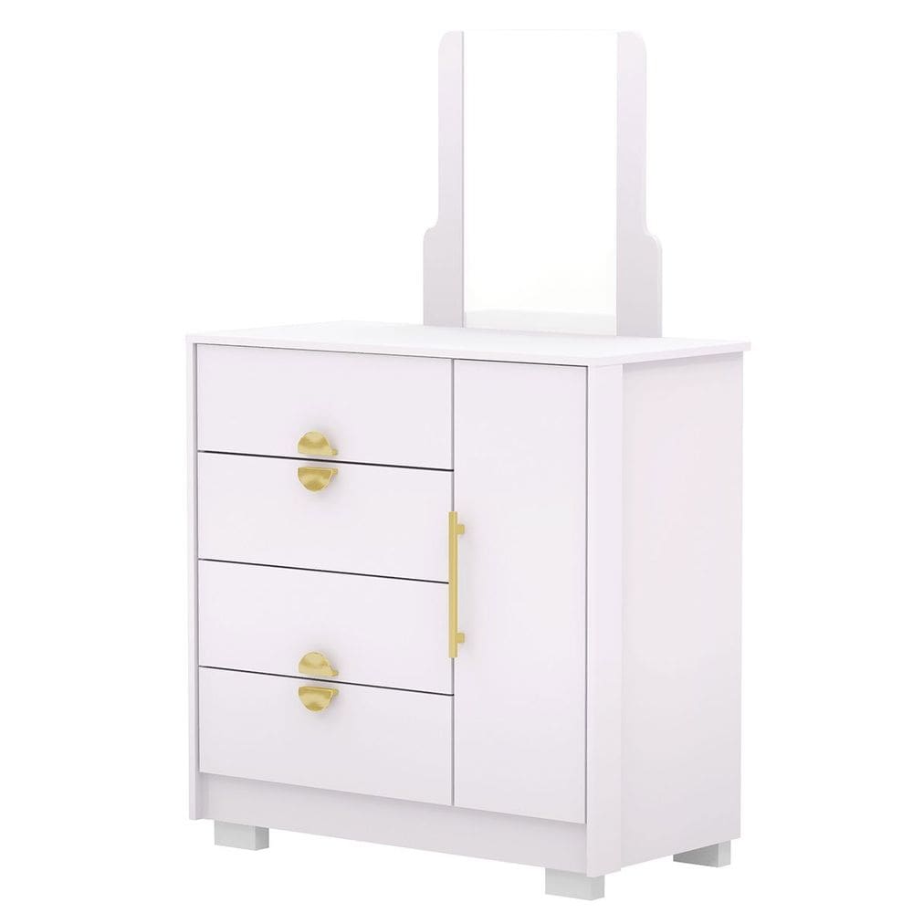 Cômoda Sapateira 4 Gavetas com Espelho Clarabella