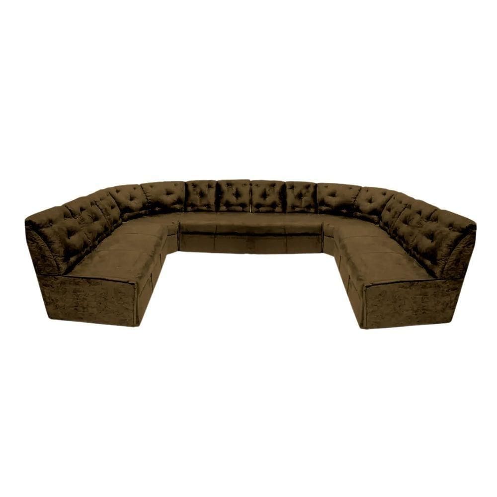 Sofá De Canto 12 Lugares Marrom ConfortávelModerno