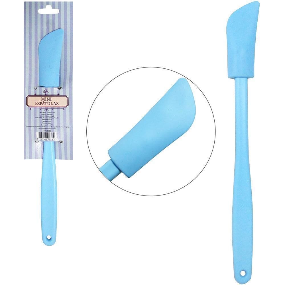 Mini Espatula Pao Duro De Silicone Cupcake Azul 21X2,3Cm Td