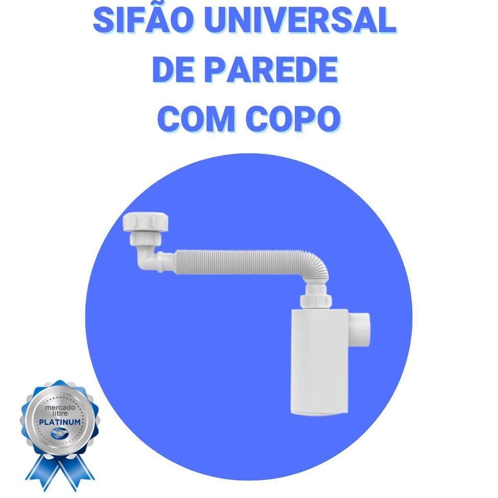 Sifão Universal De Parede Com Copo