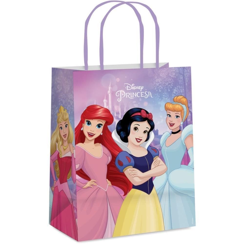 Sacola Para Presente Decorada Princesas Laminada 26X19X9,5Cm