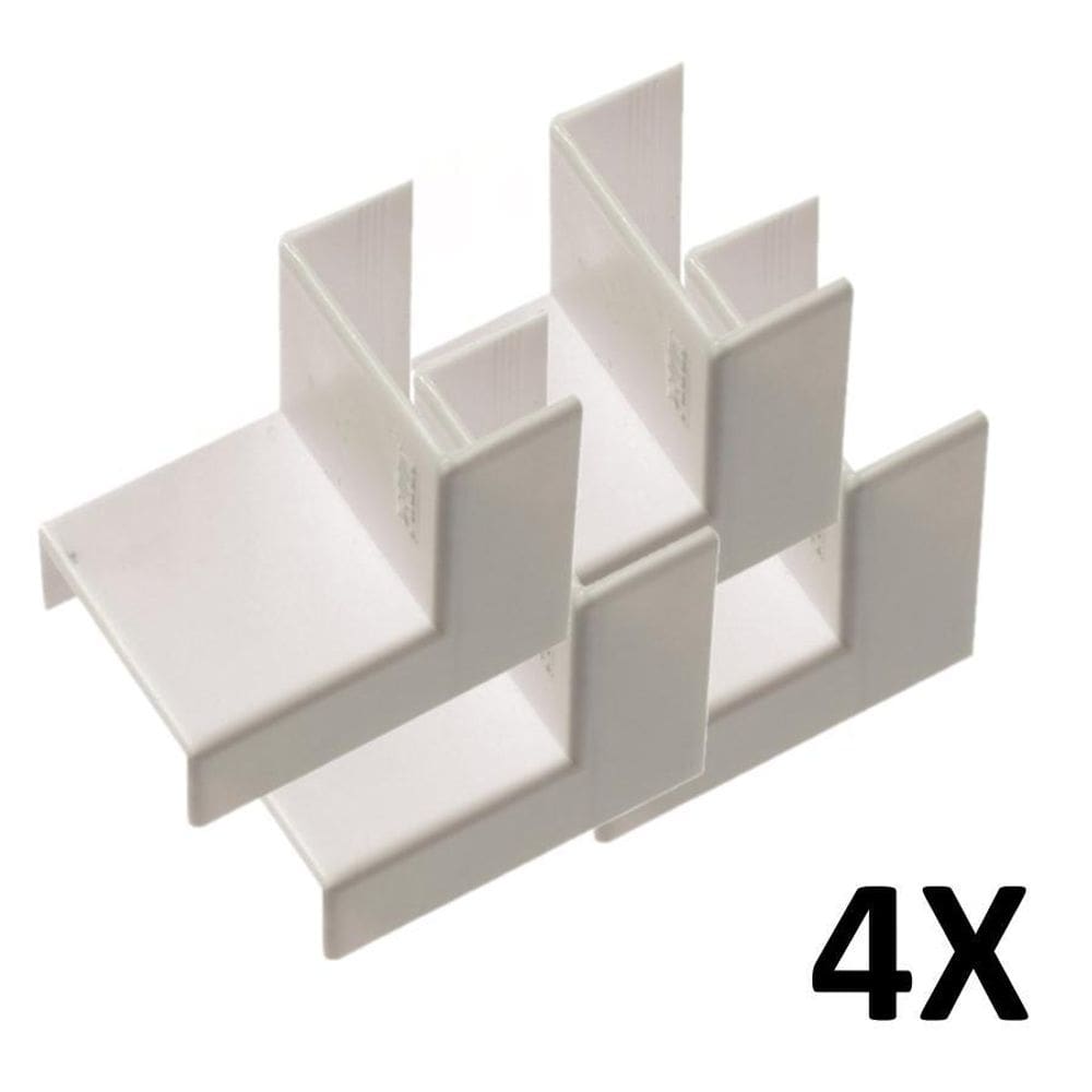 Kit 4 Acabamento Cotovelo Interno Curva De Canaleta