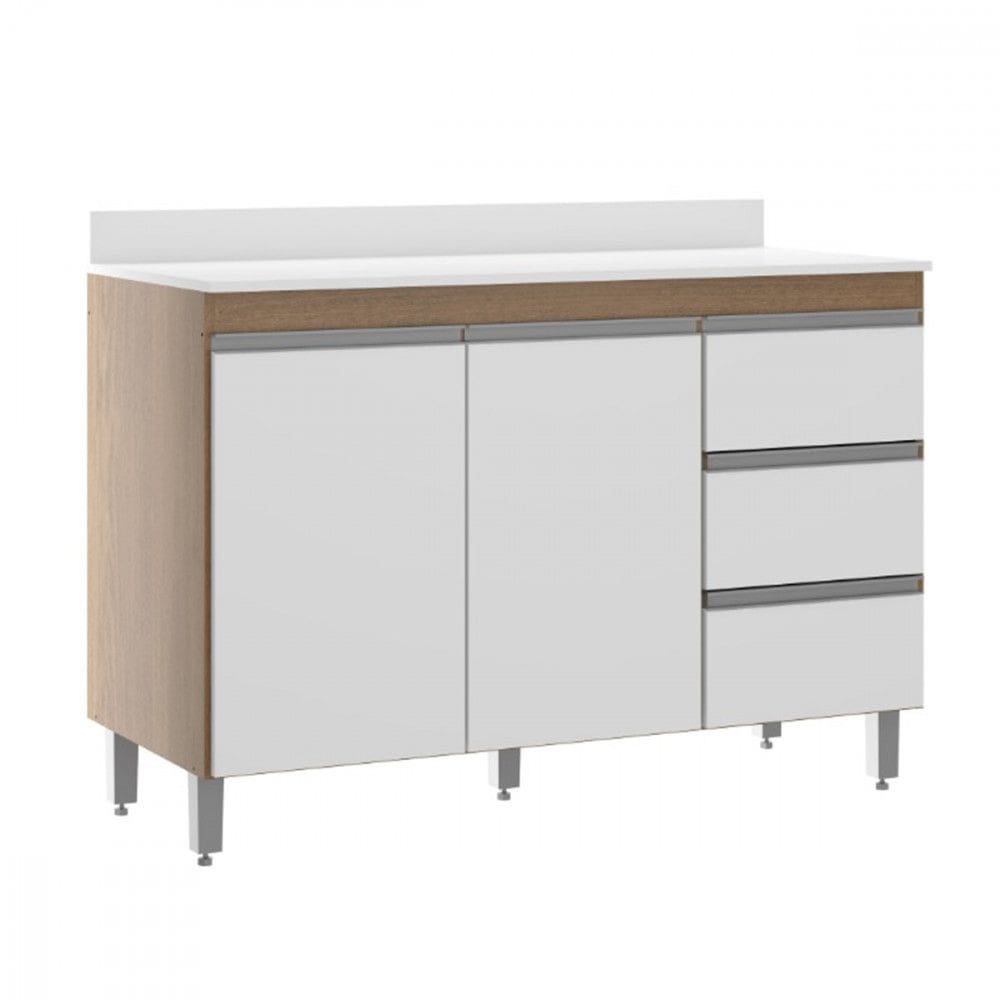 Balcão Armário de Cozinha com Tampo 120x52Cm MDP 0449 Menu Móveis