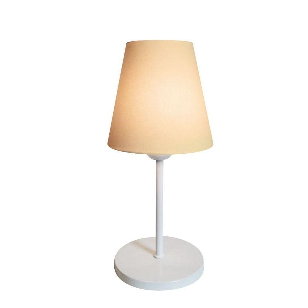 Abajur De Cabeceira Md-2005br Cúpula Em Tecido Algodão Crú