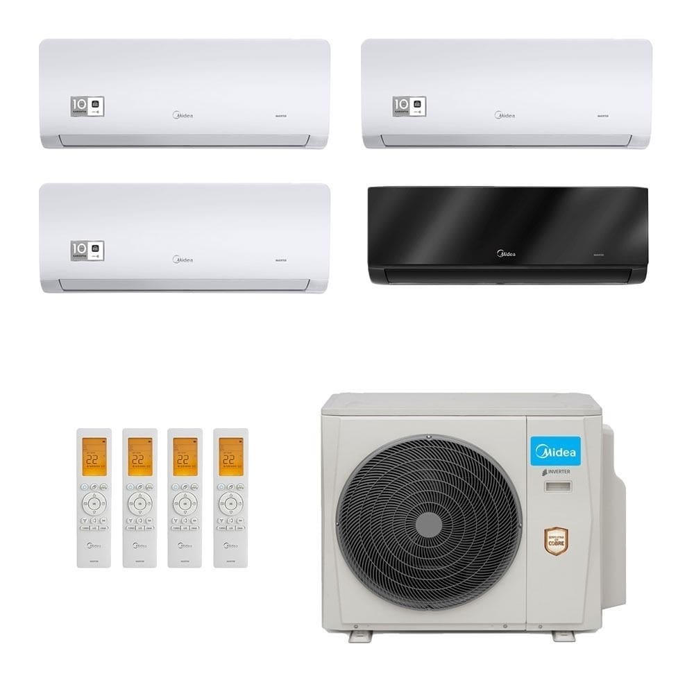 Ar-Condicionado Multi Split Inverter Midea 42.000 (3x Evap HW 9.000 + 1x Evap HW 24.000) Quente/Frio 220V