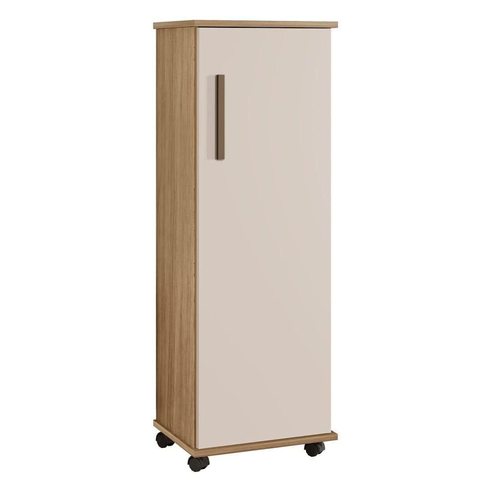 Armário Multiuso 1 Porta 4 Prateleiras Olinda Arte Móveis Cinamomo-off White