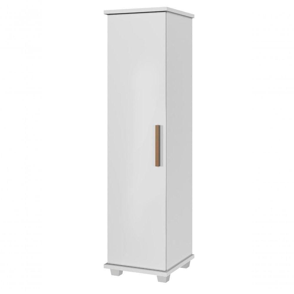 Armário Multiuso 1 Porta 4 Prateleiras Cuiaba Arte Móveis Branco