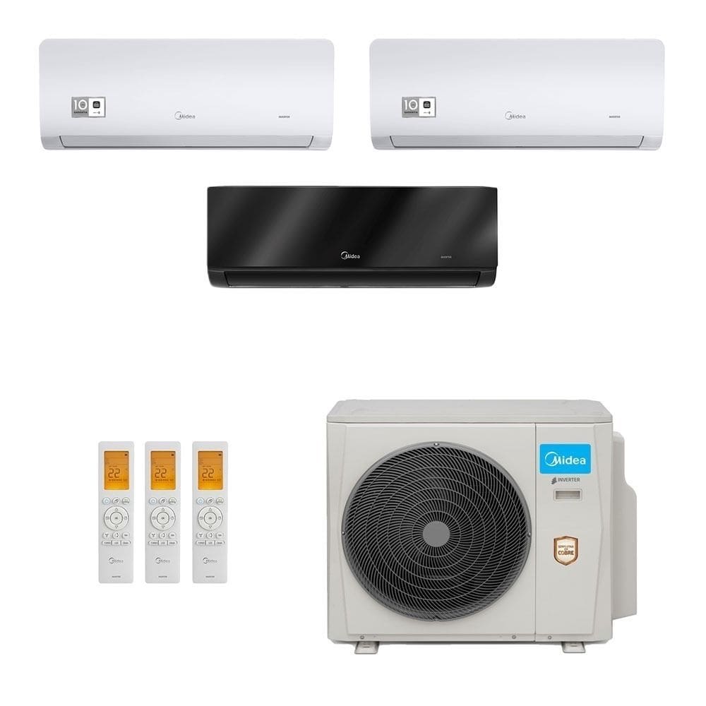 Ar-Condicionado Multi Split Inverter Midea 42.000 (2x Evap HW 12.000 + 1x Evap HW 24.000) Quente/Frio 220V