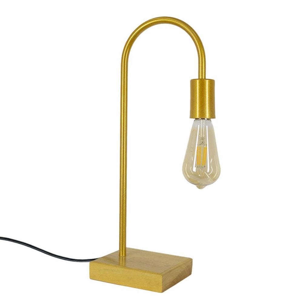 Abajur Sala Luminária De Mesa Interruptor Moderno Dourado