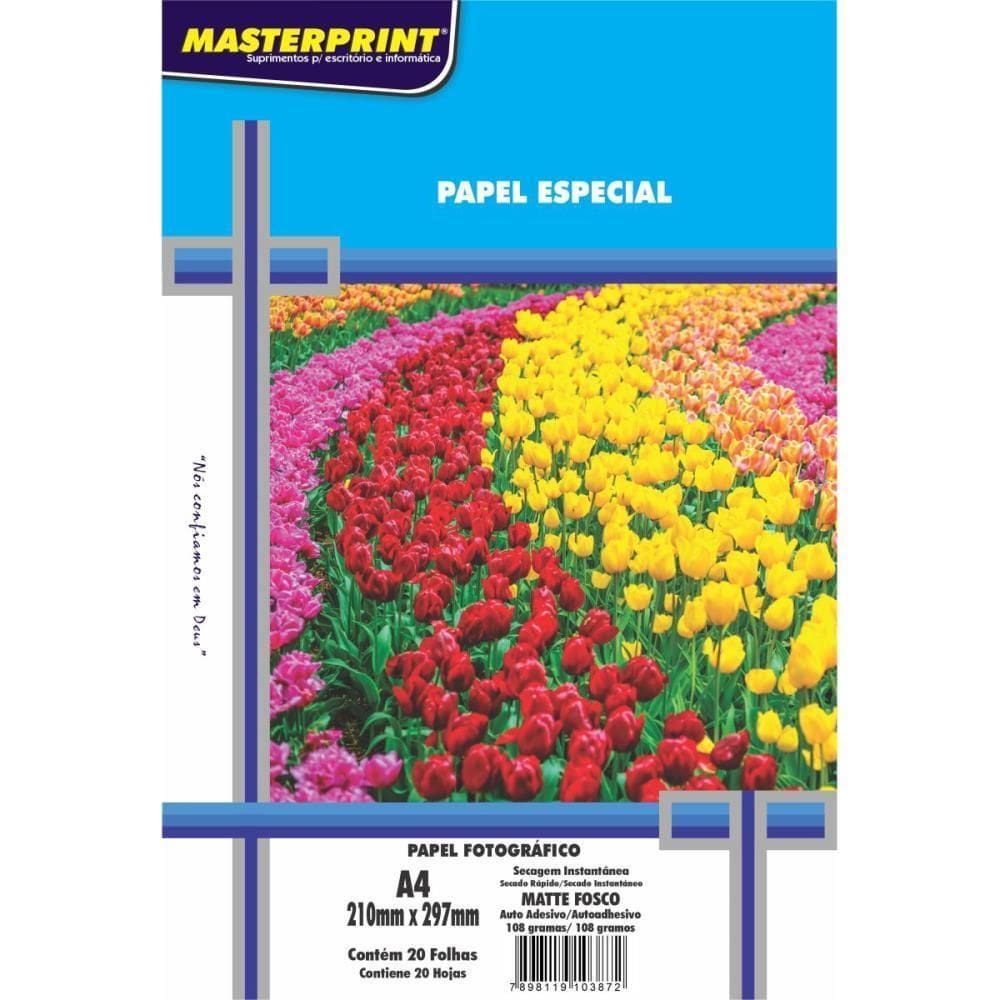 Papel Fotografico Inkjet A4 Matte Adesivo 108G