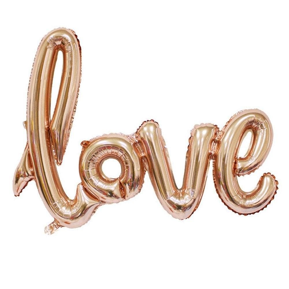 Balao Metalizado Love Faixa Esaio Fotografico Festa Decoração Casamento Declaração De Amor Noivado Inflavel Rose Gold