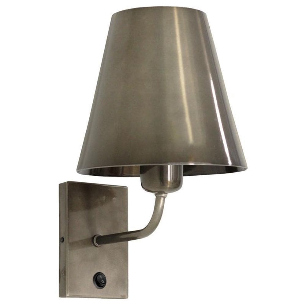 Arandela Luminária De Parede Cúpula Metal Interruptor Bronze