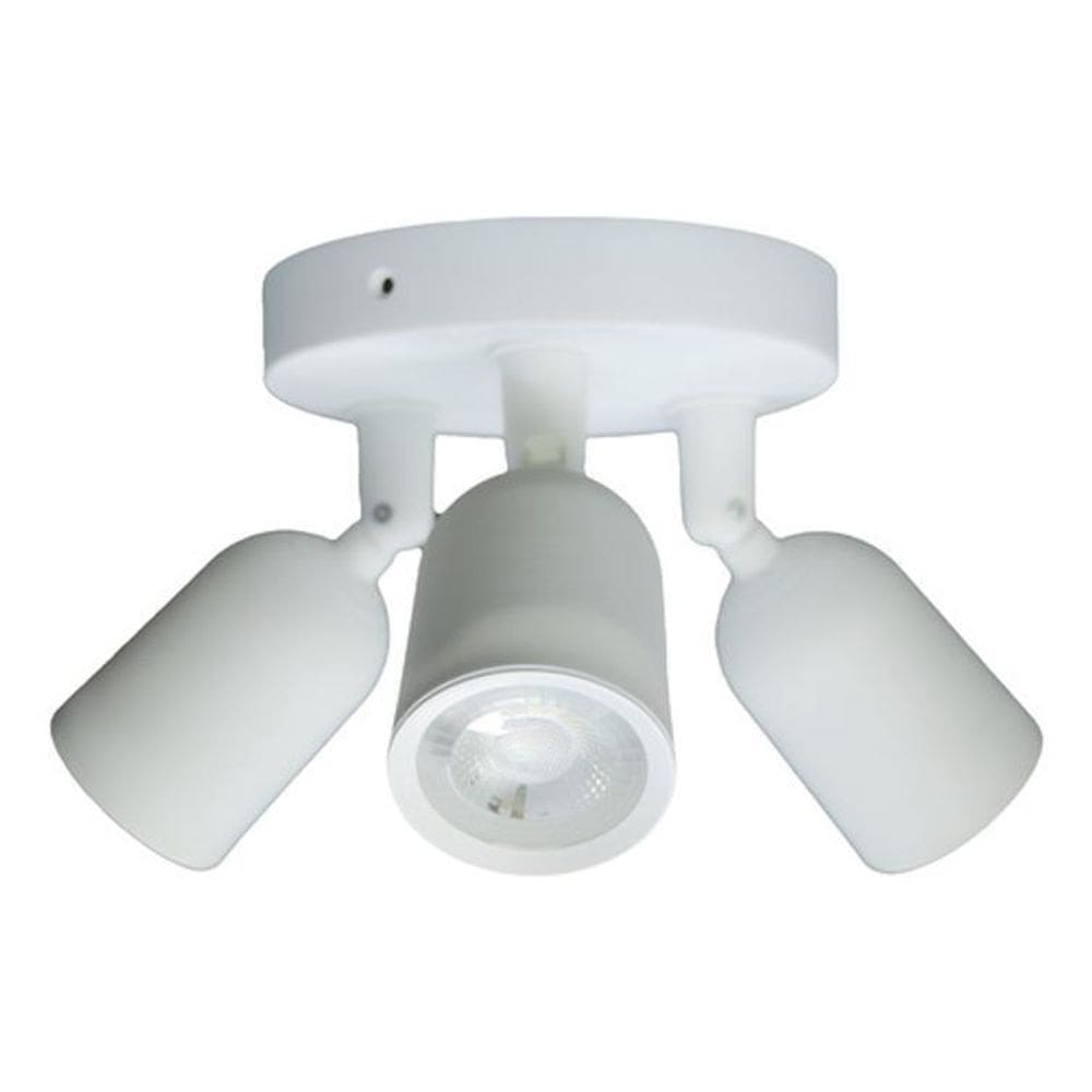 Spot Triplo Branco De Sobrepor Com Led Amarelo Inspire