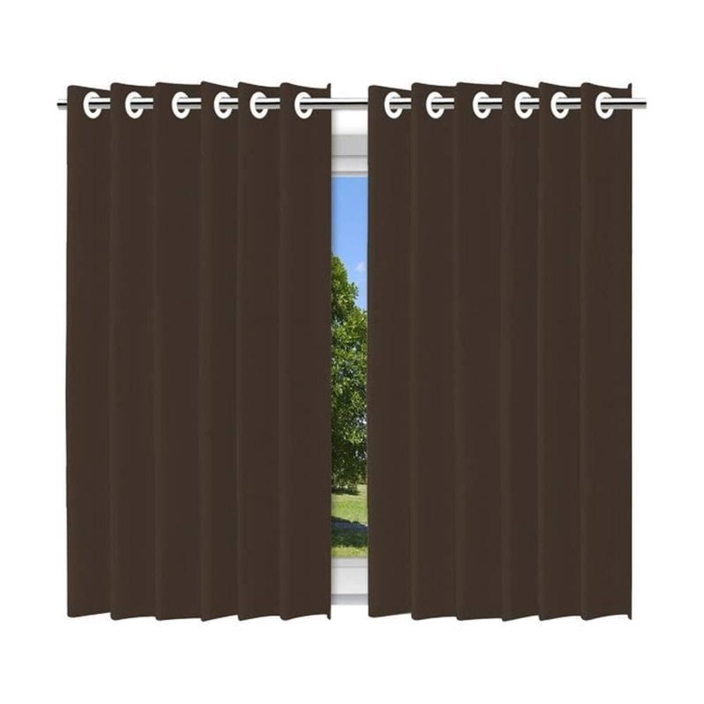 Cortina Blackout Marrom Com Forro Ilhós 280X160Cm Corta Luz