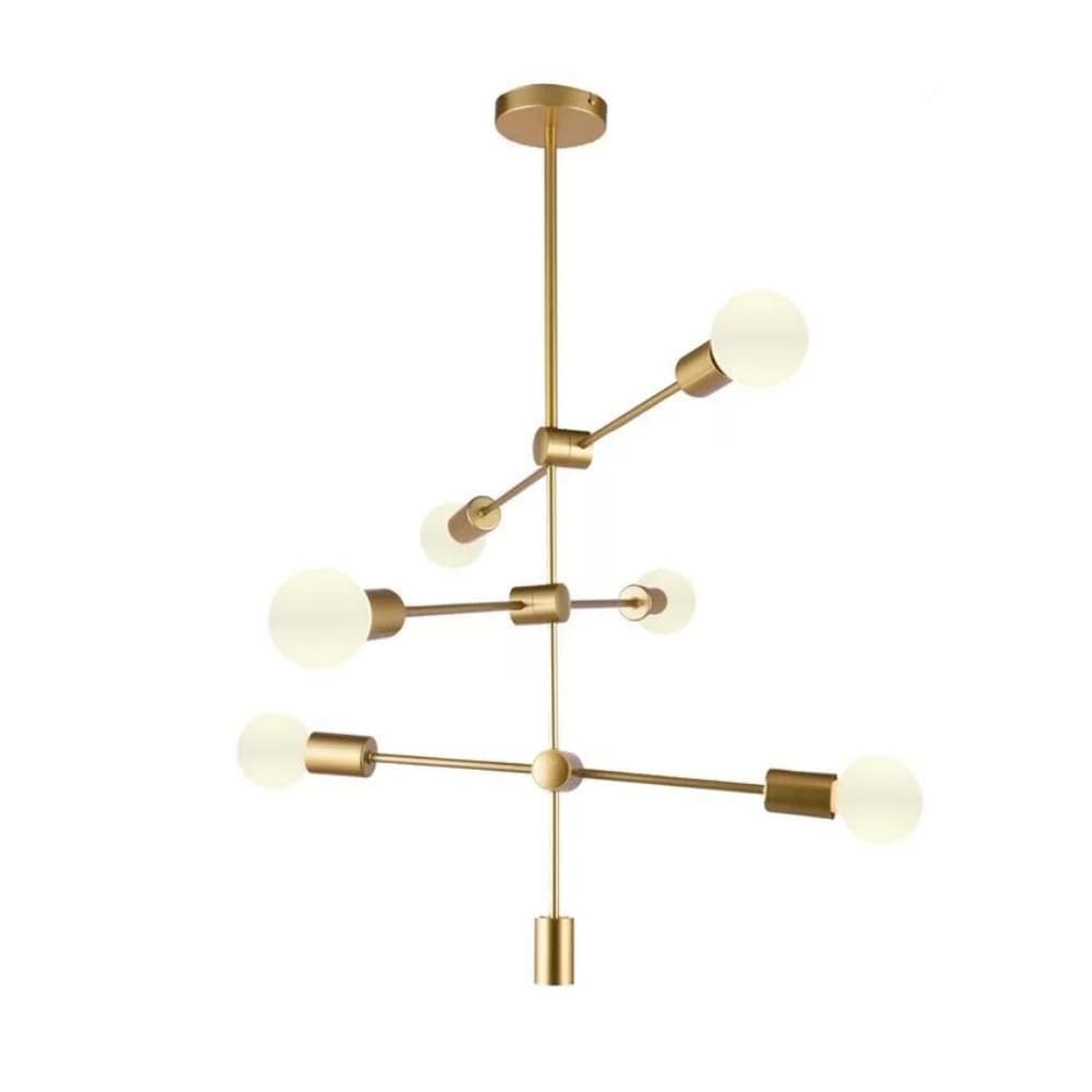 Lustre Pendente Orluce Edison Ii Dourado E27 Bivolt